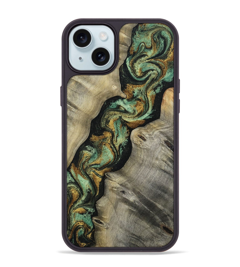iPhone 15 Plus Wood Phone Case - Roman (Green, 812175)