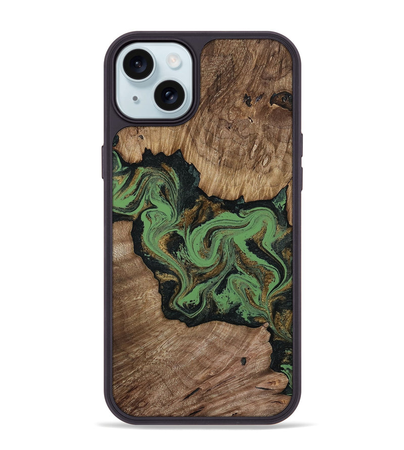iPhone 15 Plus Wood Phone Case - Alissa (Green, 812177)