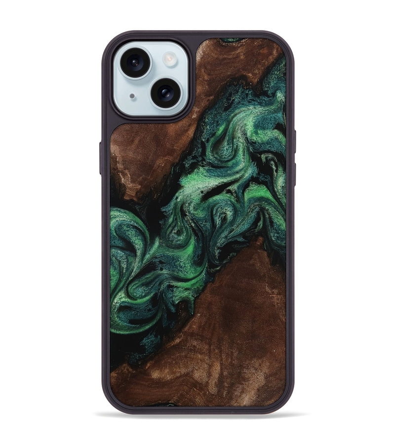 iPhone 15 Plus Wood Phone Case - Anabel (Green, 812189)