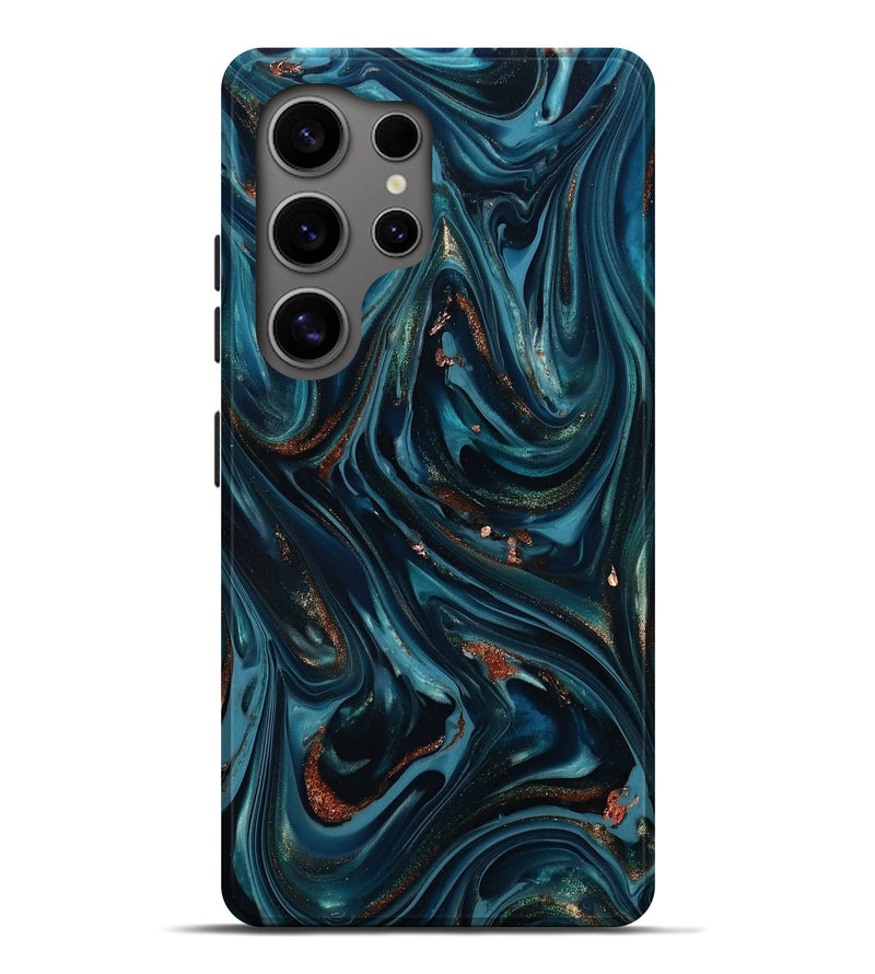 Galaxy S25 Ultra ResinArt Live Edge Phone Case - Bridger (Teal & Gold, 812197)