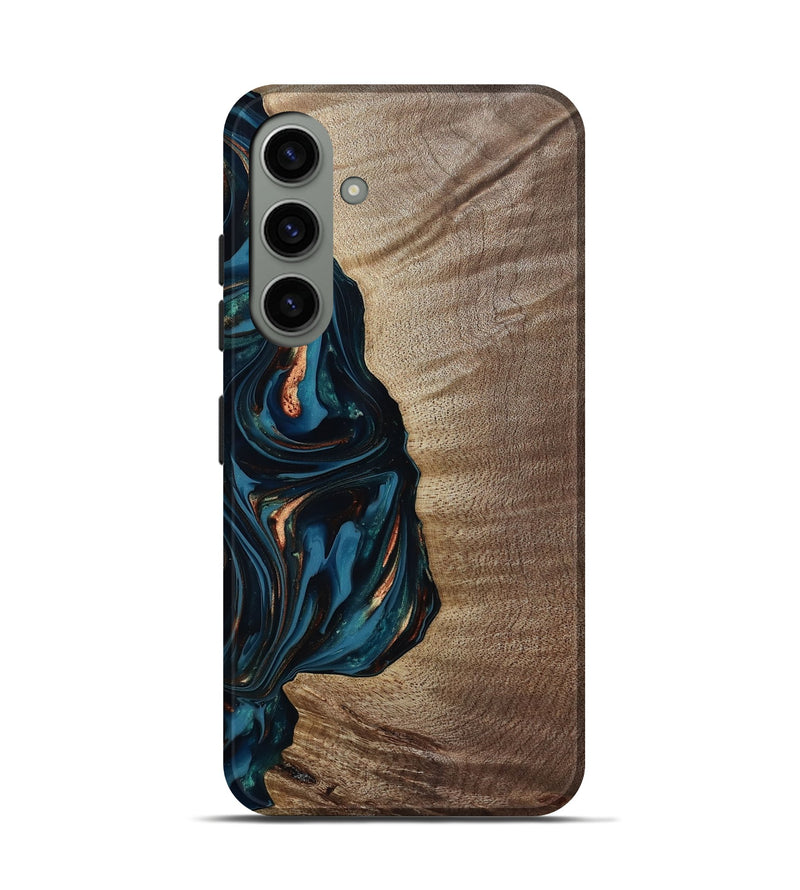 Galaxy S24 Wood Live Edge Phone Case - Weldon (Teal & Gold, 812198)