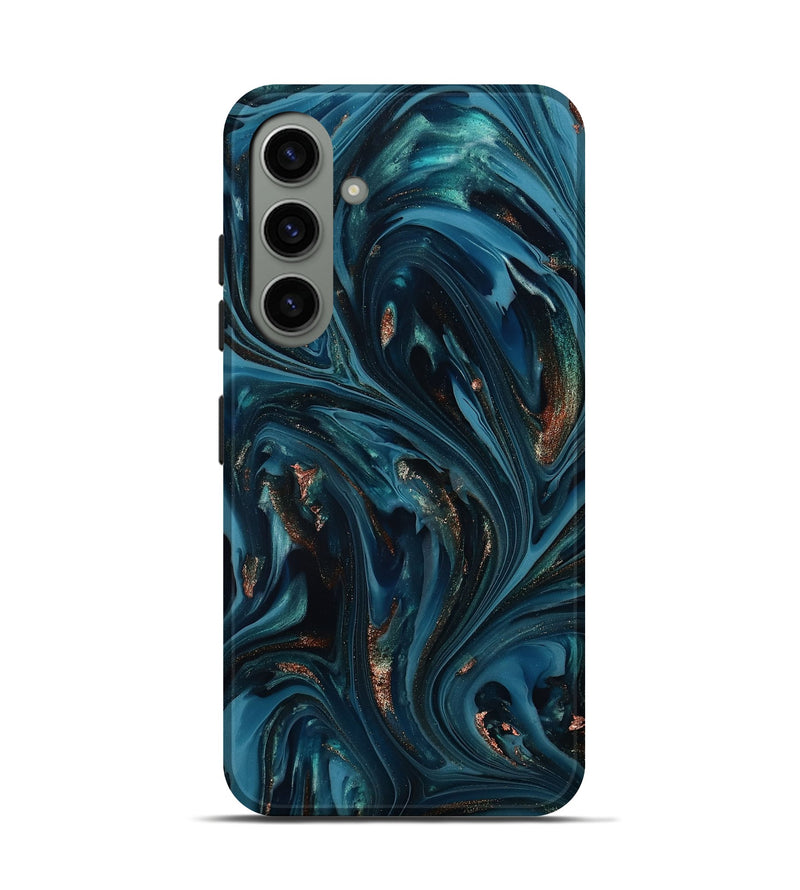 Galaxy S24 ResinArt Live Edge Phone Case - Shelbi (Teal & Gold, 812201)
