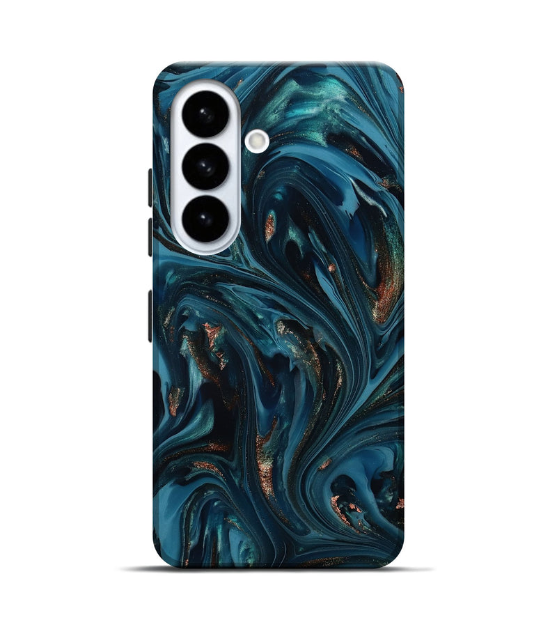Galaxy S26 ResinArt Live Edge Phone Case - Shelbi (Teal & Gold, 812201)