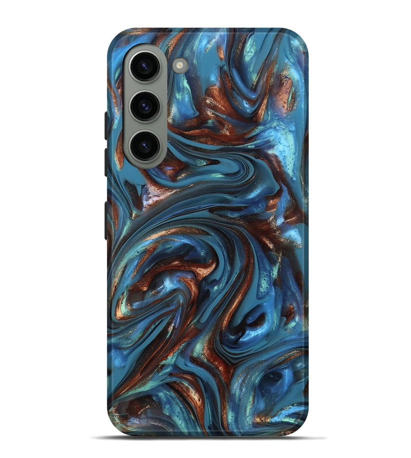 Galaxy S23 Plus ResinArt Live Edge Phone Case - Kira (Teal & Gold, 812202)