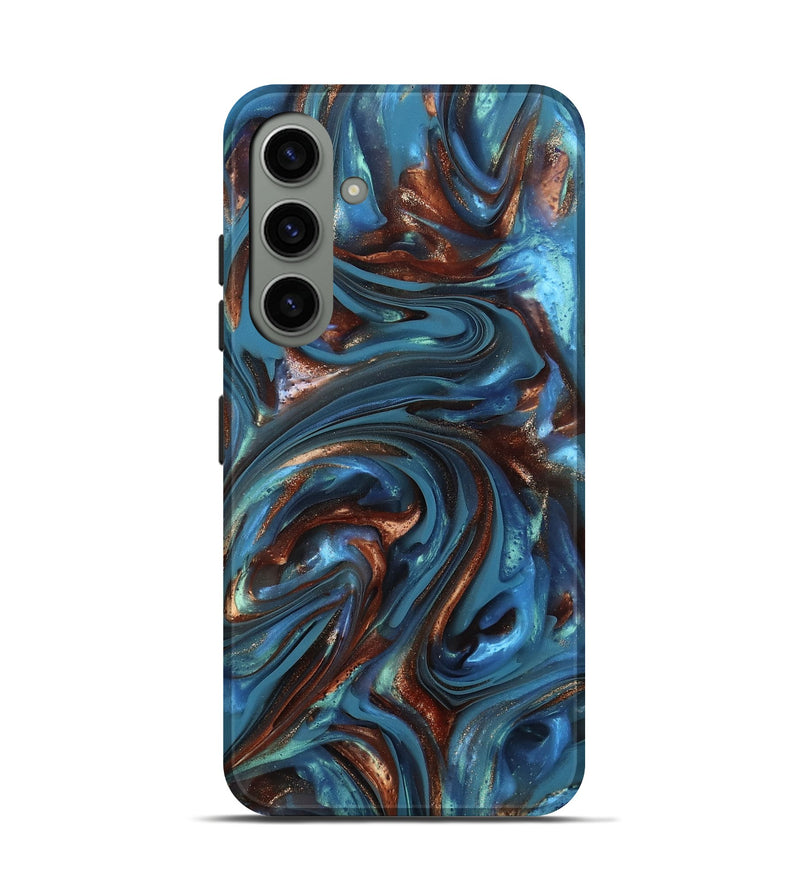 Galaxy S24 ResinArt Live Edge Phone Case - Kira (Teal & Gold, 812202)