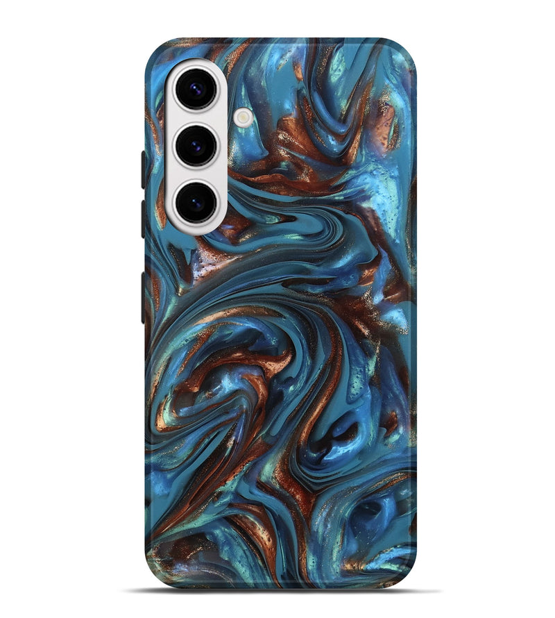 Galaxy S25 Plus ResinArt Live Edge Phone Case - Kira (Teal & Gold, 812202)