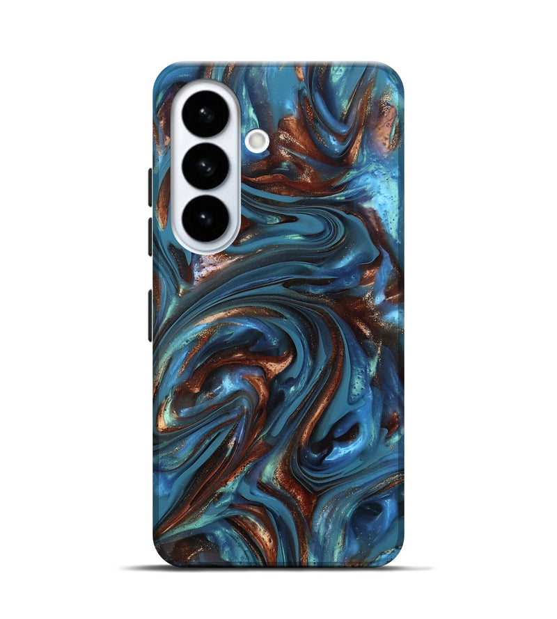Galaxy S26 ResinArt Live Edge Phone Case - Kira (Teal & Gold, 812202)