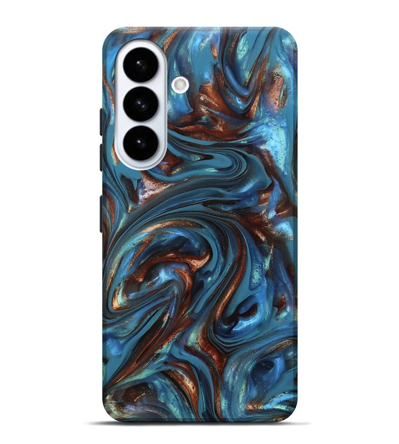 Galaxy S26 Plus ResinArt Live Edge Phone Case - Kira (Teal & Gold, 812202)