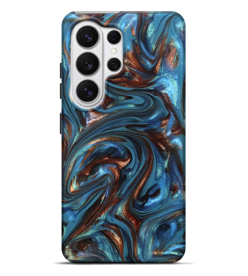 Galaxy S26 Ultra ResinArt Live Edge Phone Case - Kira (Teal & Gold, 812202)