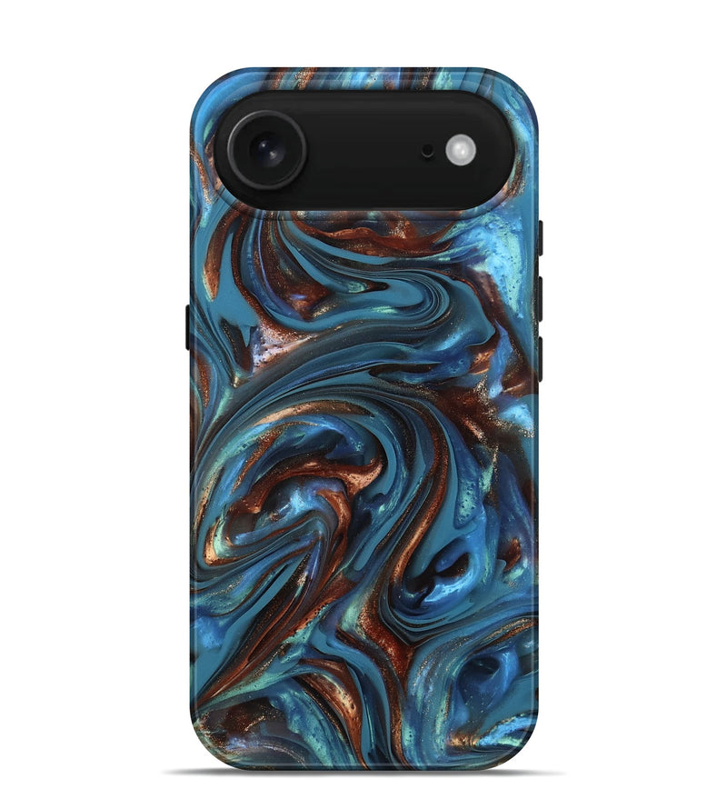 iPhone 17 Air ResinArt Live Edge Phone Case - Kira (Teal & Gold, 812202)