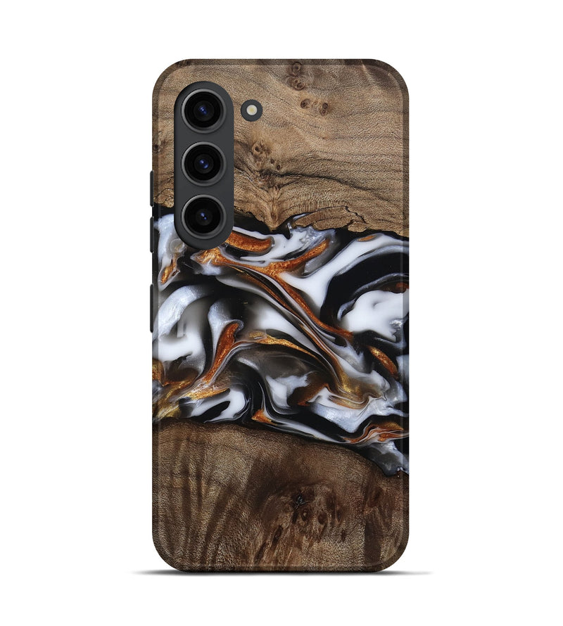 Galaxy S23 Wood Live Edge Phone Case - Brynn (Black & White, 812204)