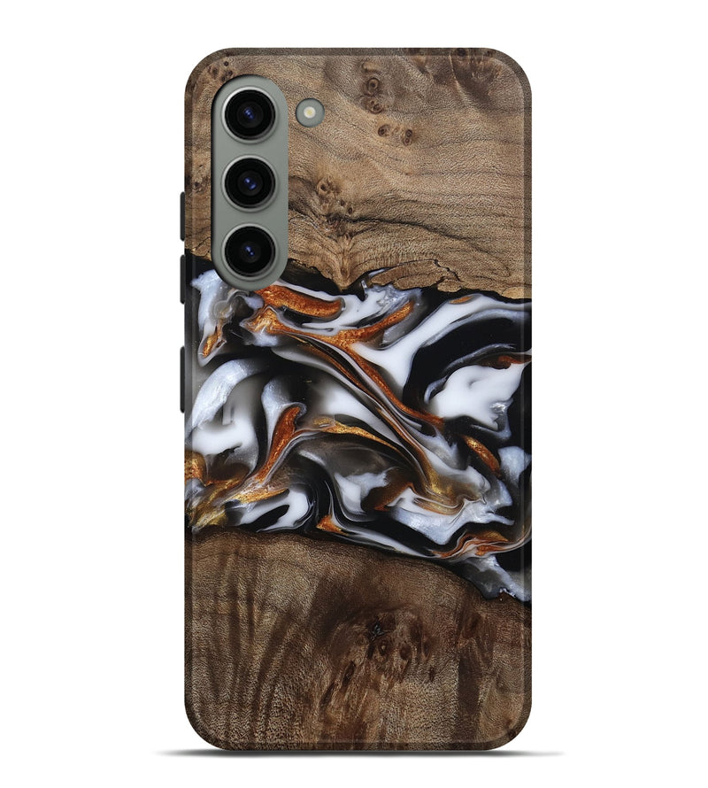 Galaxy S23 Plus Wood Live Edge Phone Case - Brynn (Black & White, 812204)