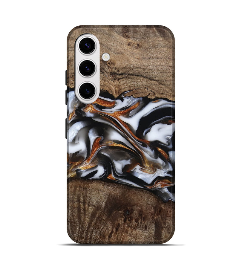 Galaxy S25 Wood Live Edge Phone Case - Brynn (Black & White, 812204)