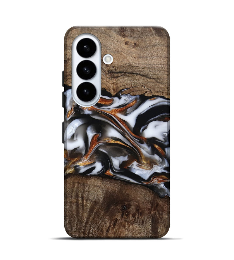 Galaxy S26 Wood Live Edge Phone Case - Brynn (Black & White, 812204)