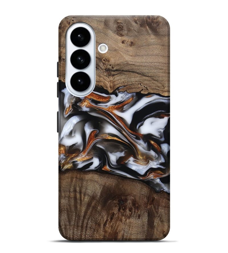 Galaxy S26 Plus Wood Live Edge Phone Case - Brynn (Black & White, 812204)