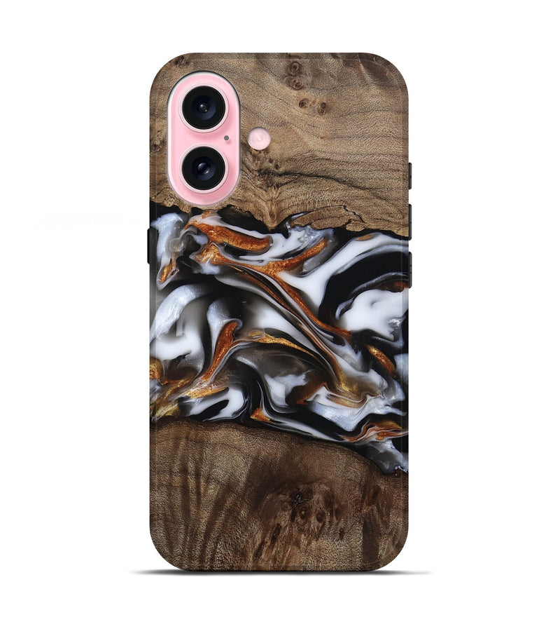 iPhone 17 Wood Live Edge Phone Case - Brynn (Black & White, 812204)