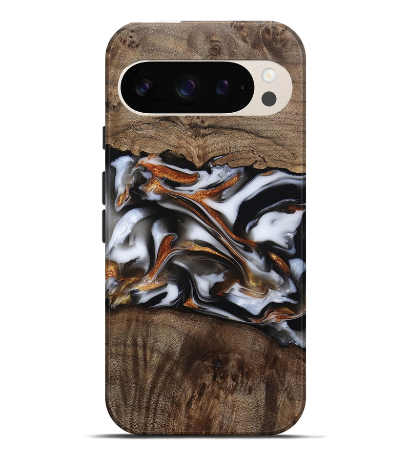 Pixel 10 Pro XL Wood Live Edge Phone Case - Brynn (Black & White, 812204)