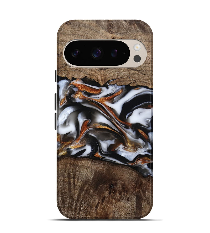 Pixel 9 Wood Live Edge Phone Case - Brynn (Black & White, 812204)