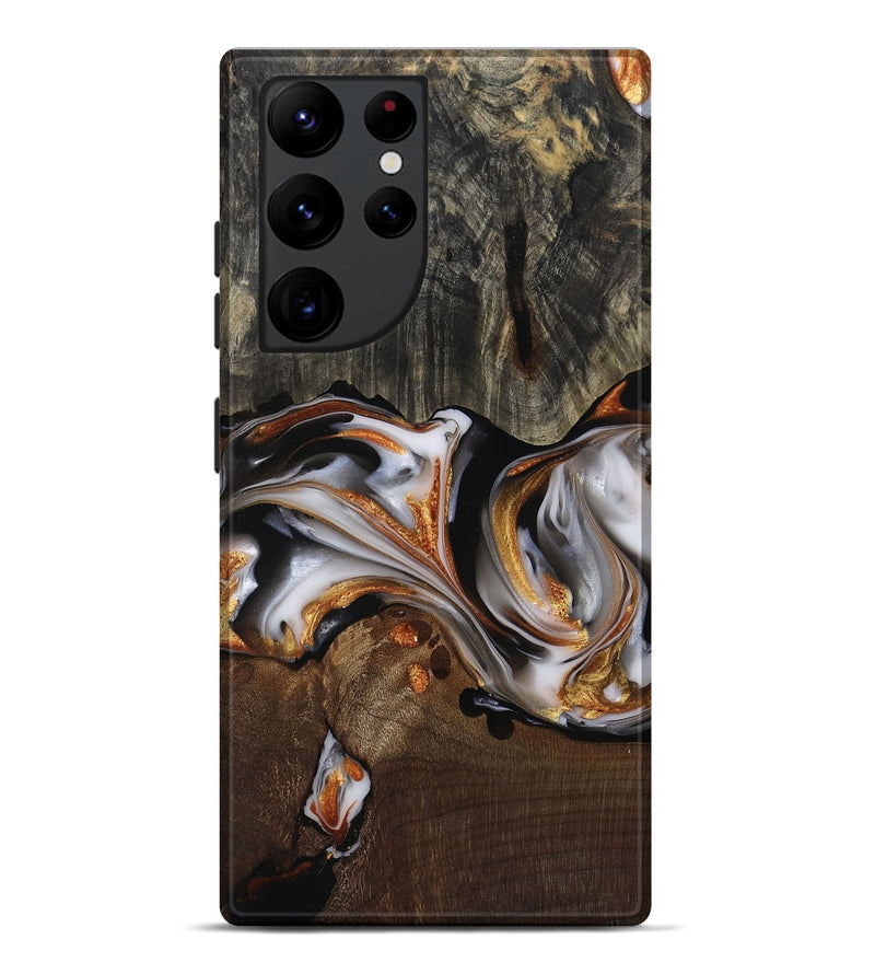 Galaxy S22 Ultra Wood Live Edge Phone Case - Darby (Black & White, 812207)