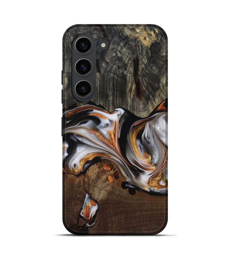 Galaxy S23 Wood Live Edge Phone Case - Darby (Black & White, 812207)