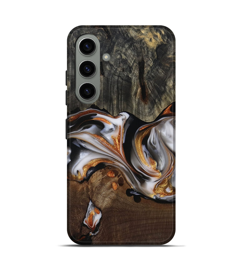 Galaxy S24 Wood Live Edge Phone Case - Darby (Black & White, 812207)