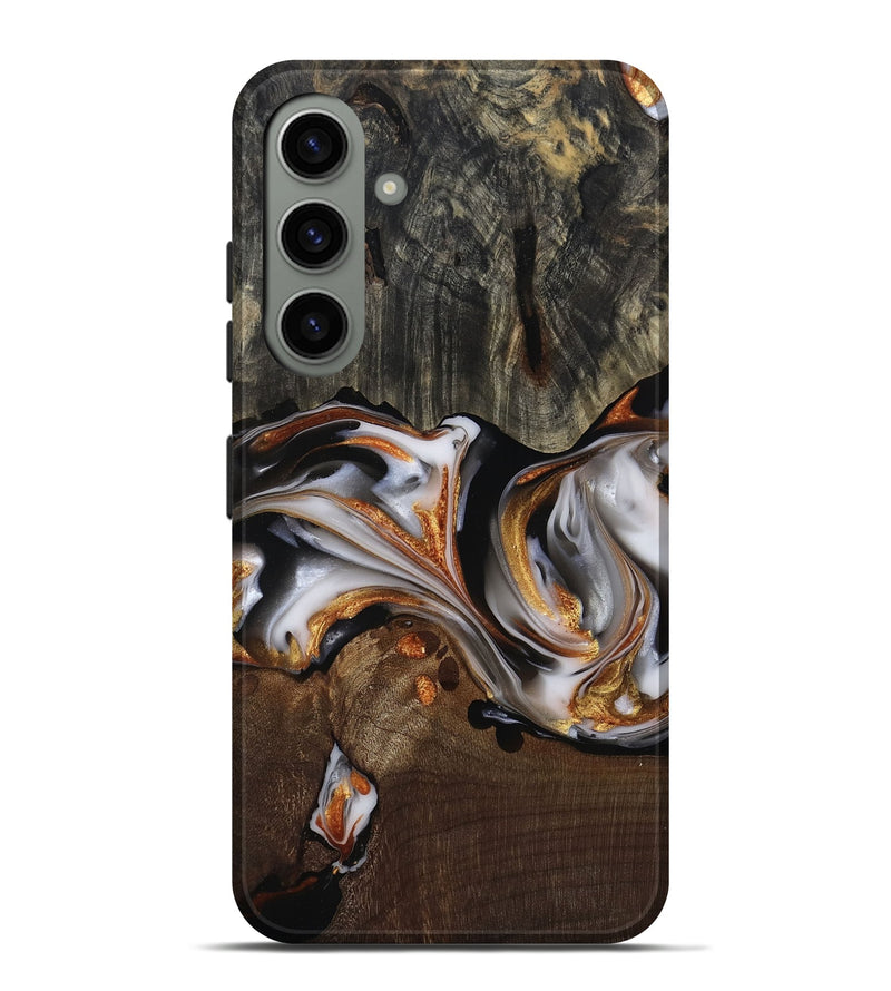 Galaxy S24 Plus Wood Live Edge Phone Case - Darby (Black & White, 812207)
