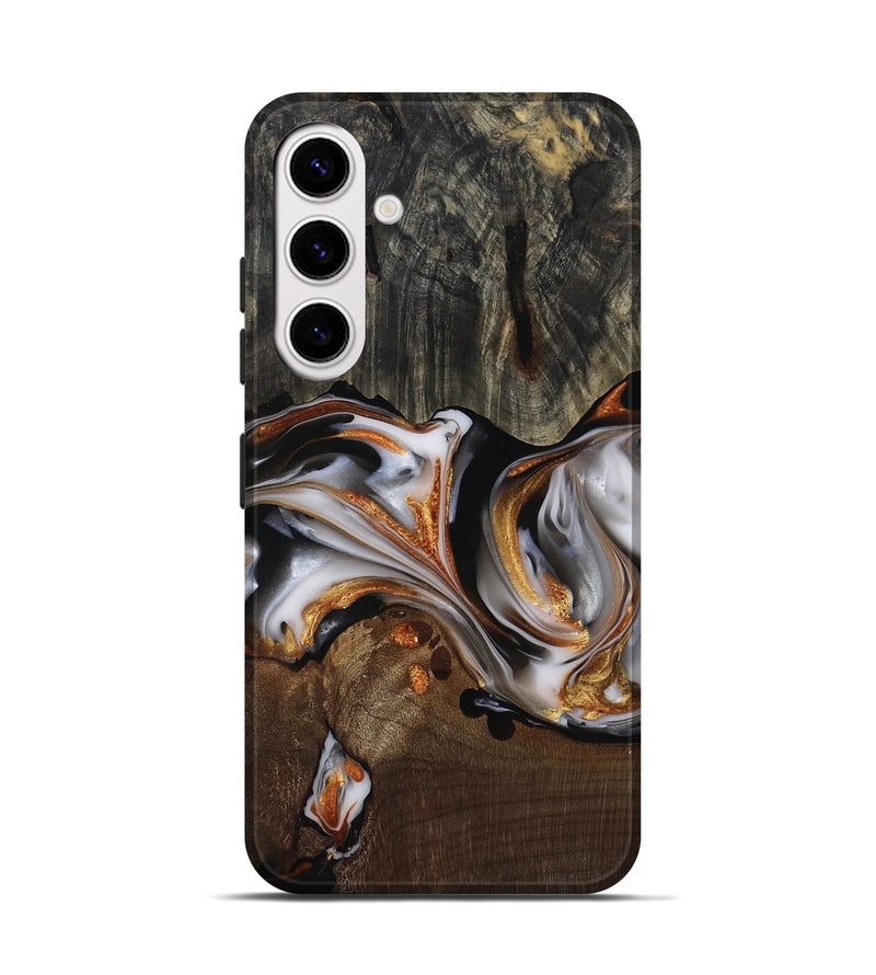 Galaxy S25 Wood Live Edge Phone Case - Darby (Black & White, 812207)