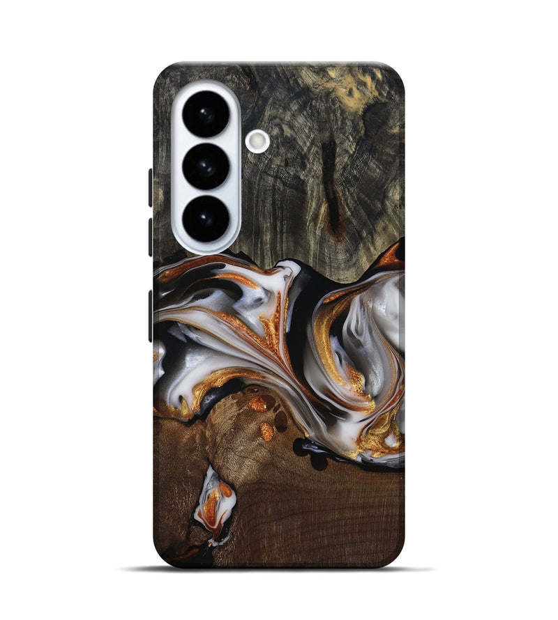 Galaxy S26 Wood Live Edge Phone Case - Darby (Black & White, 812207)