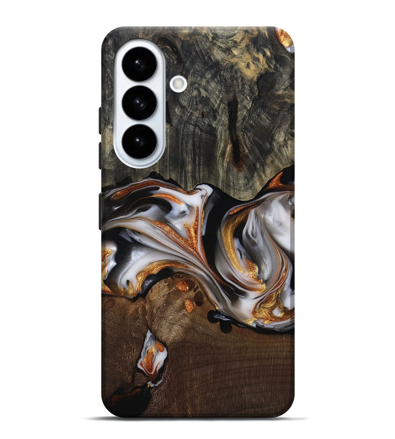 Galaxy S26 Plus Wood Live Edge Phone Case - Darby (Black & White, 812207)