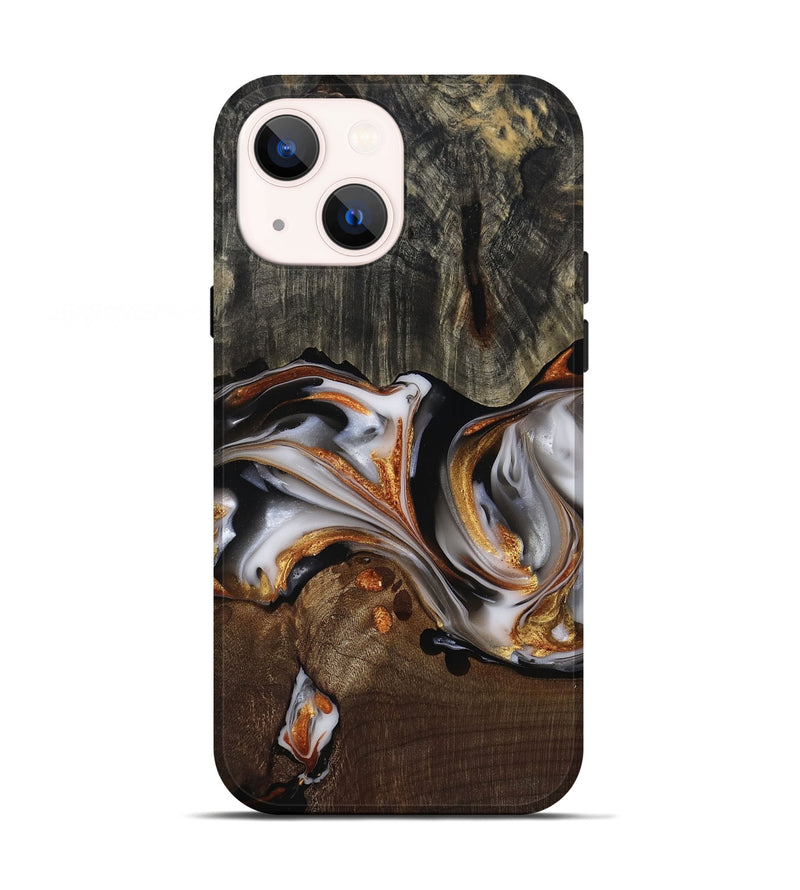 iPhone 13 Wood Live Edge Phone Case - Darby (Black & White, 812207)