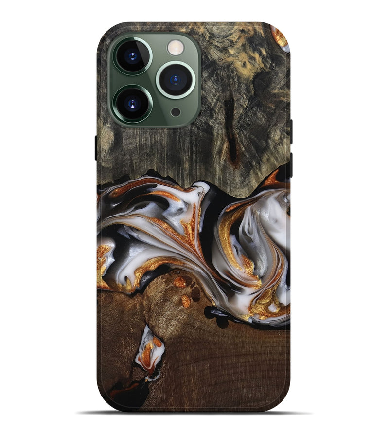 iPhone 13 Pro Max Wood Live Edge Phone Case - Darby (Black & White, 812207)