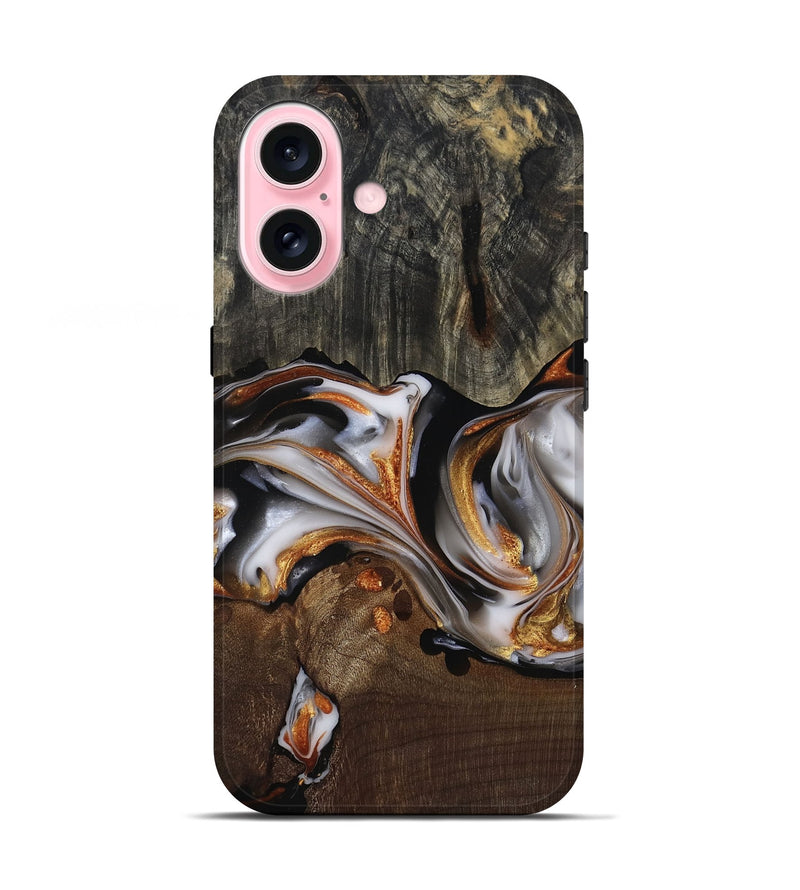iPhone 17 Wood Live Edge Phone Case - Darby (Black & White, 812207)