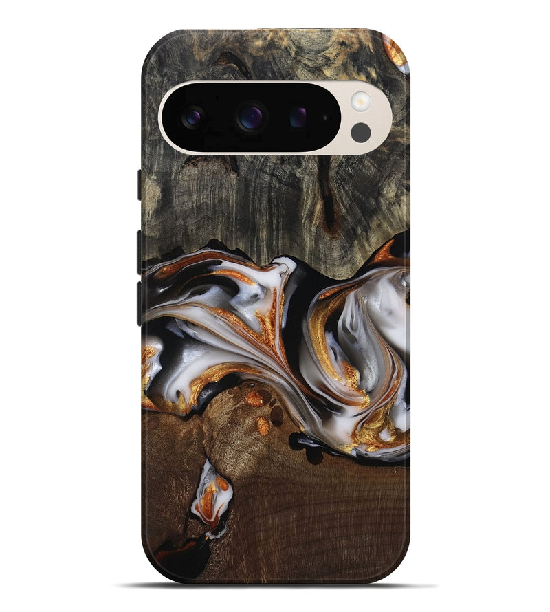 Pixel 10 Pro XL Wood Live Edge Phone Case - Darby (Black & White, 812207)