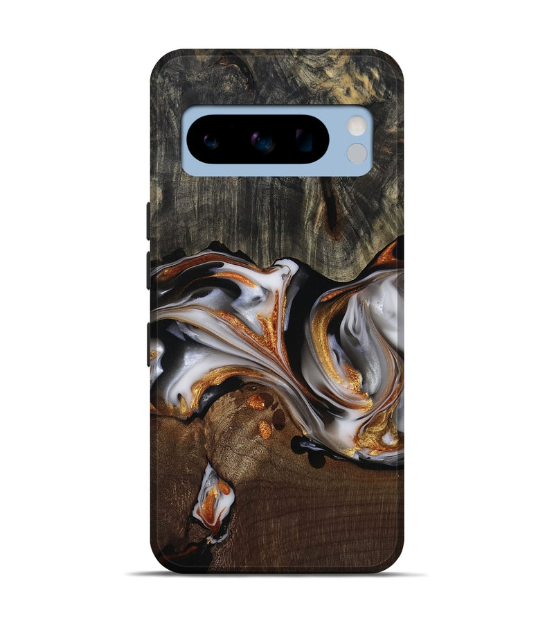 Pixel 8 Pro Wood Live Edge Phone Case - Darby (Black & White, 812207)