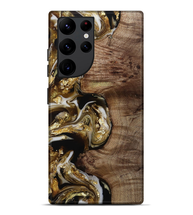 Galaxy S22 Ultra Wood Live Edge Phone Case - Rolland (Black & White, 812208)