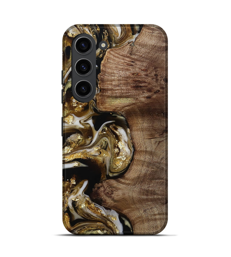 Galaxy S23 Wood Live Edge Phone Case - Rolland (Black & White, 812208)