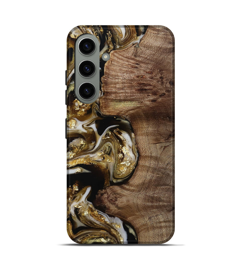 Galaxy S24 Wood Live Edge Phone Case - Rolland (Black & White, 812208)