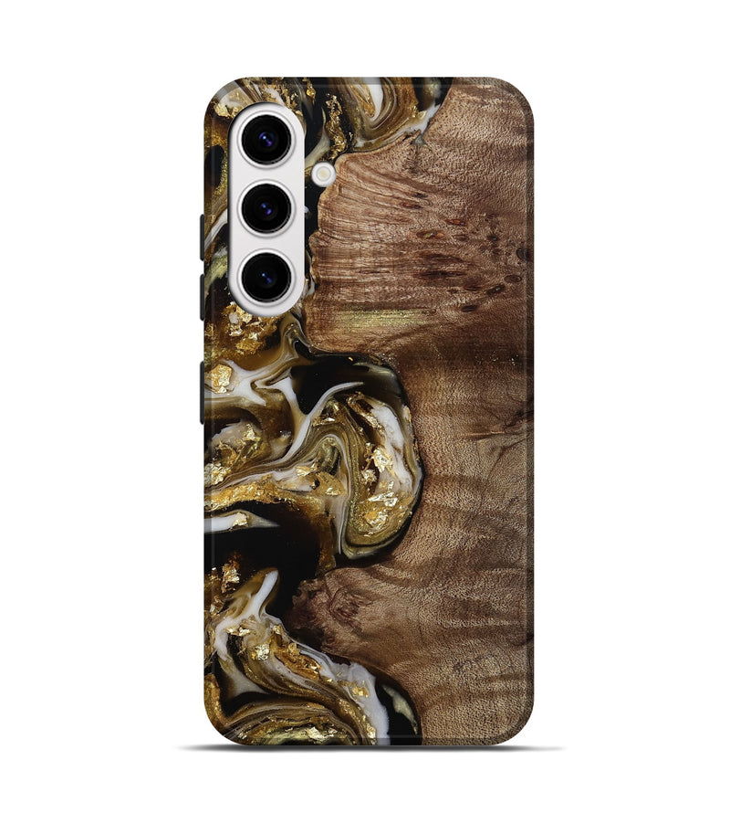Galaxy S25 Wood Live Edge Phone Case - Rolland (Black & White, 812208)