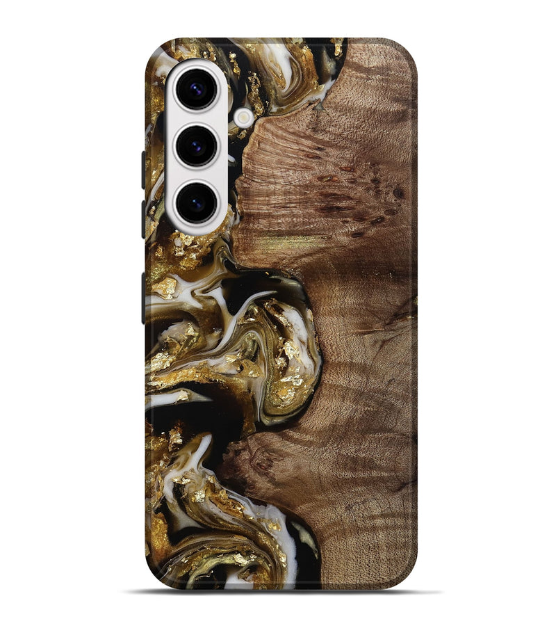 Galaxy S25 Plus Wood Live Edge Phone Case - Rolland (Black & White, 812208)