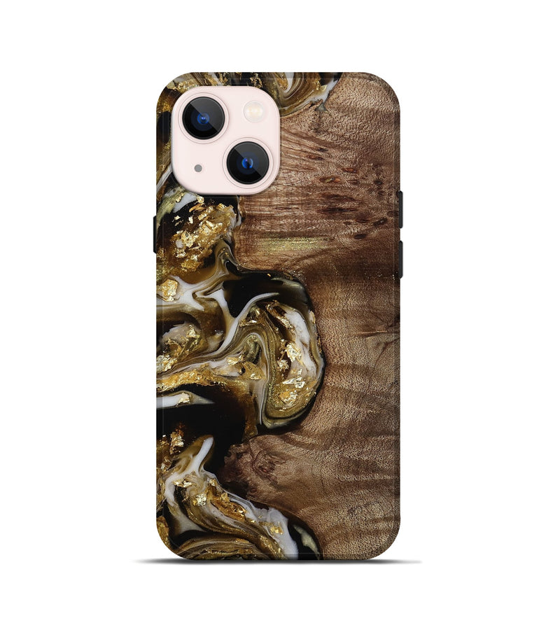 iPhone 13 mini Wood Live Edge Phone Case - Rolland (Black & White, 812208)