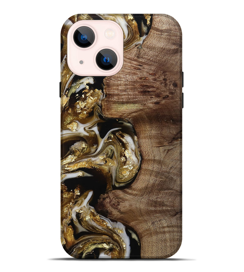 iPhone 14 Plus Wood Live Edge Phone Case - Rolland (Black & White, 812208)
