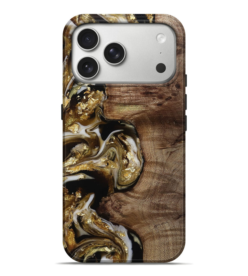 iPhone 17 Pro Max Wood Live Edge Phone Case - Rolland (Black & White, 812208)
