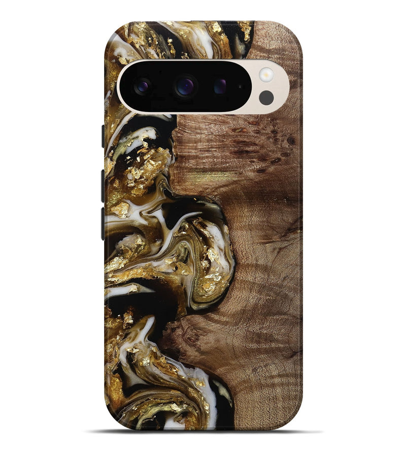 Pixel 10 Pro XL Wood Live Edge Phone Case - Rolland (Black & White, 812208)