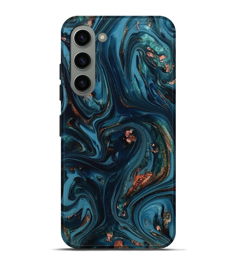 Galaxy S23 Plus ResinArt Live Edge Phone Case - Chelsi (Teal & Gold, 812209)
