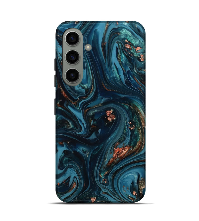 Galaxy S24 ResinArt Live Edge Phone Case - Chelsi (Teal & Gold, 812209)