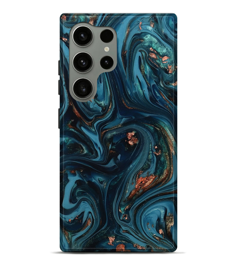 Galaxy S24 Ultra ResinArt Live Edge Phone Case - Chelsi (Teal & Gold, 812209)