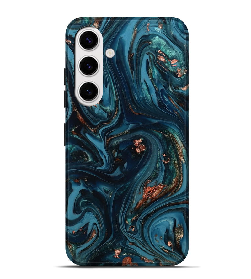 Galaxy S25 Plus ResinArt Live Edge Phone Case - Chelsi (Teal & Gold, 812209)