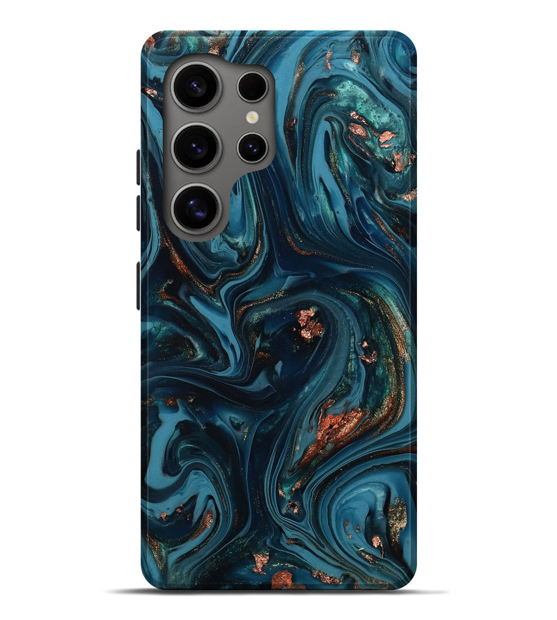 Galaxy S25 Ultra ResinArt Live Edge Phone Case - Chelsi (Teal & Gold, 812209)