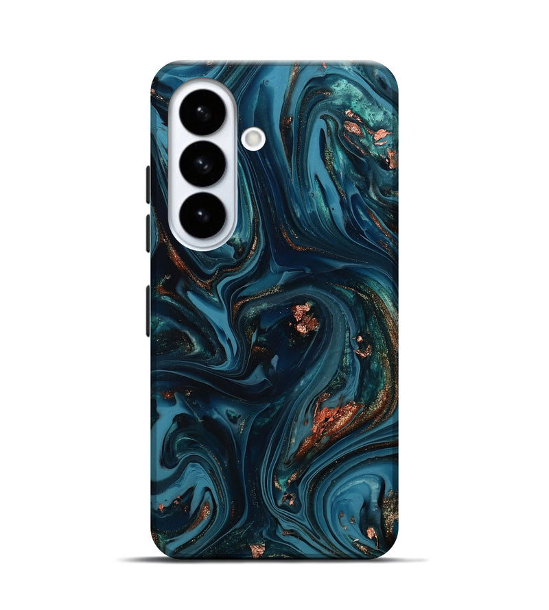 Galaxy S26 ResinArt Live Edge Phone Case - Chelsi (Teal & Gold, 812209)
