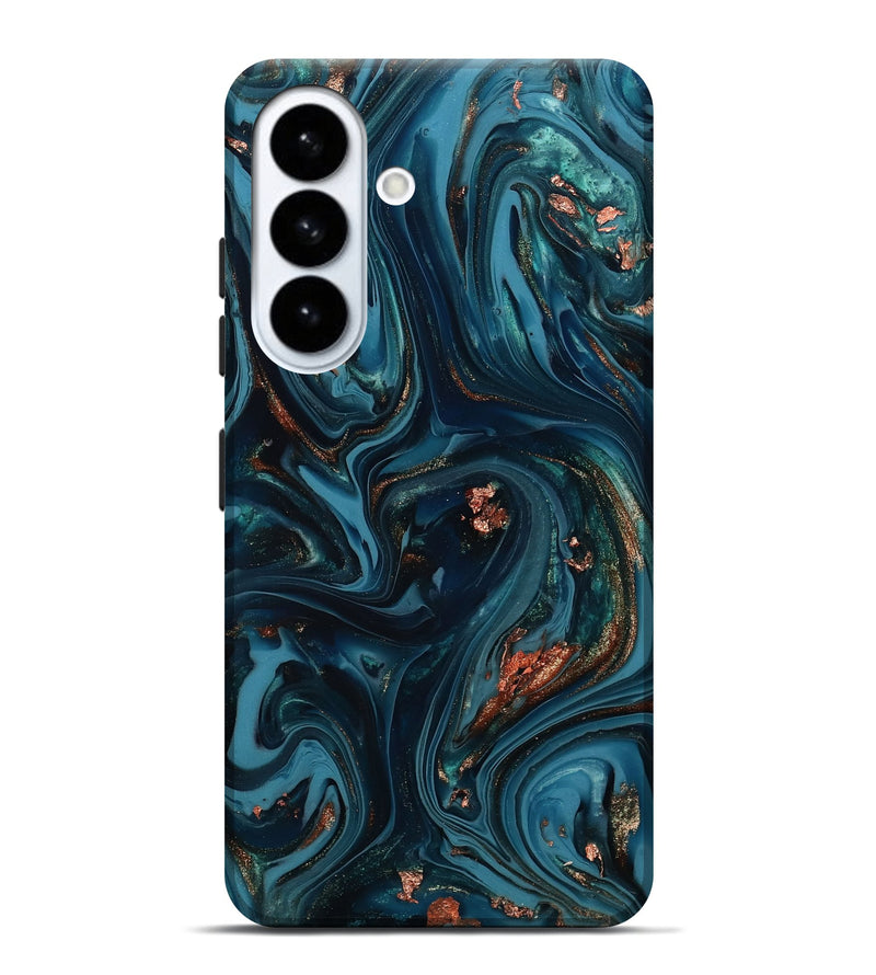 Galaxy S26 Plus ResinArt Live Edge Phone Case - Chelsi (Teal & Gold, 812209)